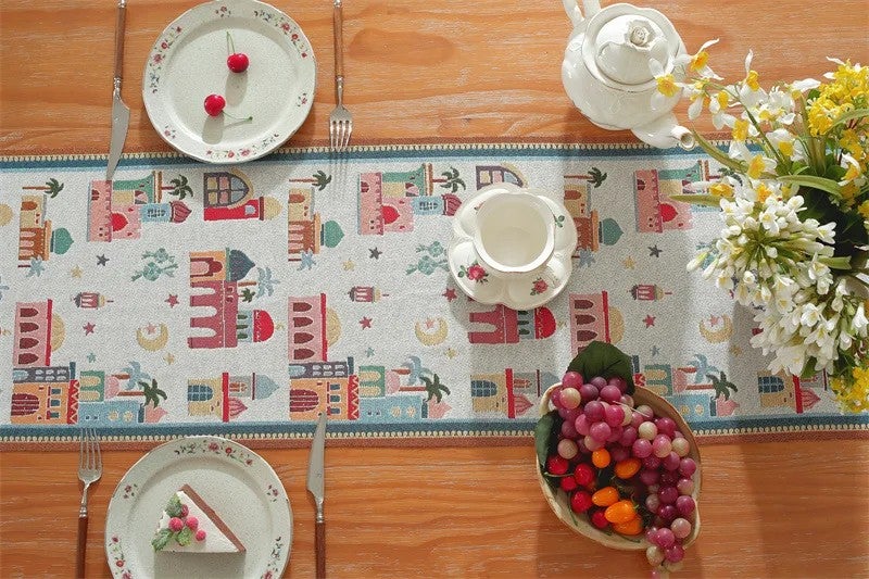 Bluejw 2026 Ramadan Kareem EID Mubarak Tablecloth Moon Star Castle 35*180cm Table Runner for Muslim Home Hotel Holiday Supplies - Image 5